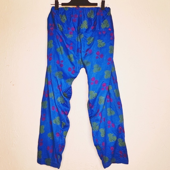 Boho Whimsigoth Casual Blue Harem Cotton Lounge Pants Size Small Medium Large - Picture 7 of 7